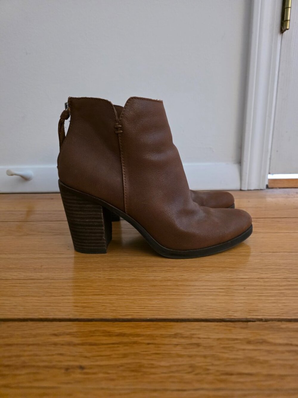 BP Ankle Booties – Brown Block Heel Almond Toe